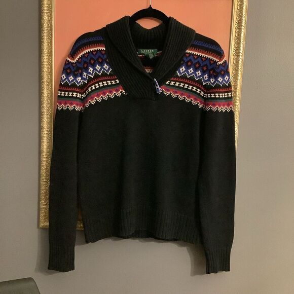 Lauren Ralph Lauren Fair Isle Cotton Sweater - Picture 1 of 4
